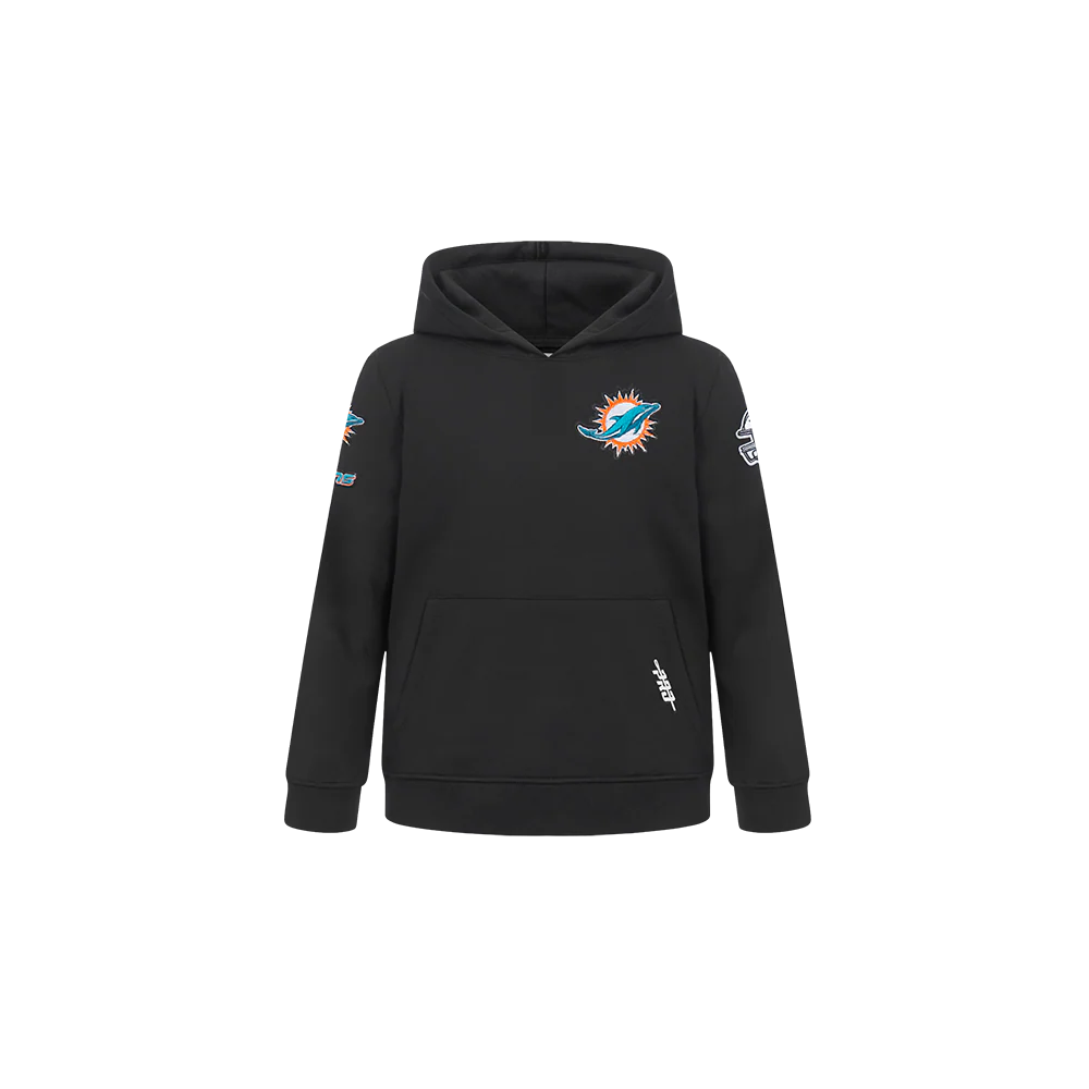 NFL MIAMI DOLPHINS CLASSIC TODDLER BOYS FLEECE PULLOVER HOODIE (BLACK)
