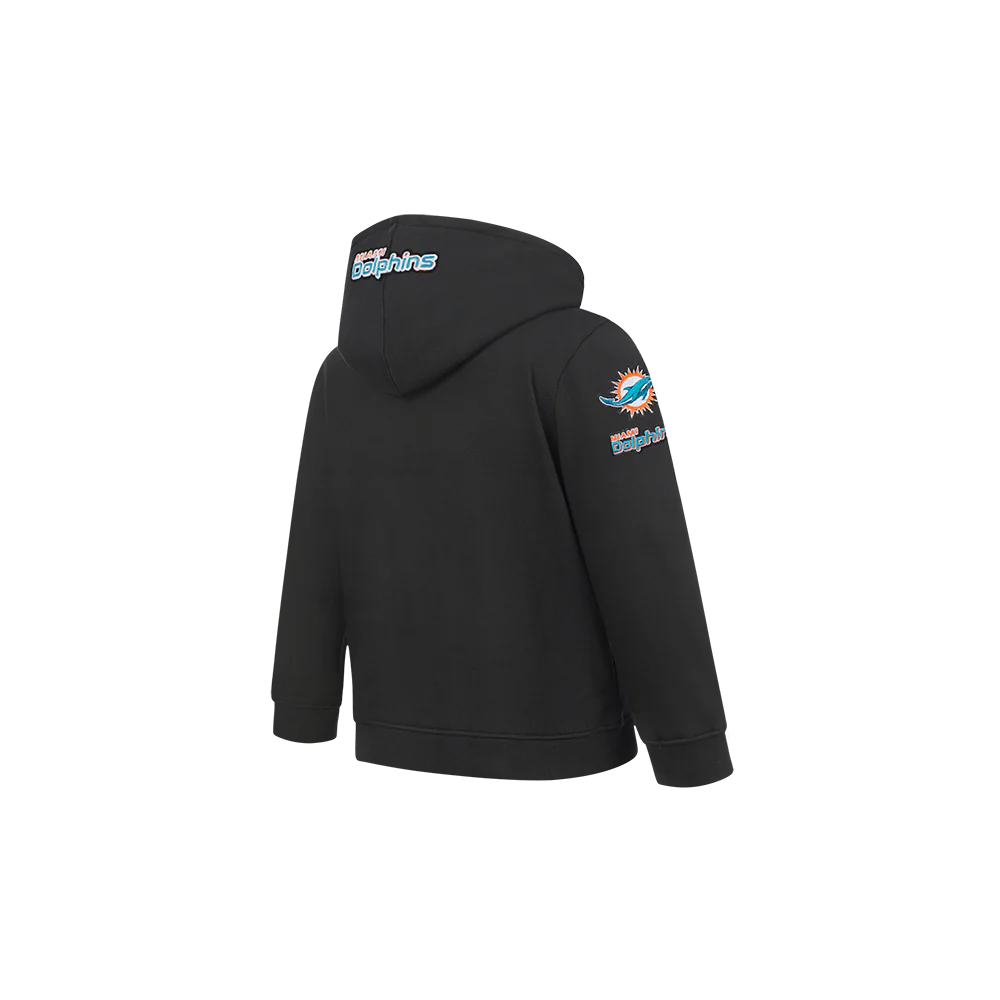 NFL MIAMI DOLPHINS CLASSIC TODDLER BOYS FLEECE PULLOVER HOODIE (BLACK) - Image 4