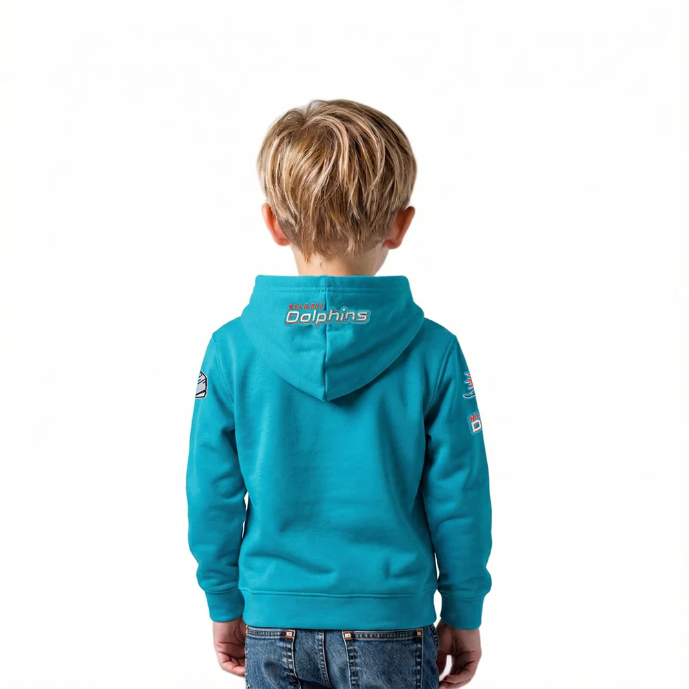 NFL MIAMI DOLPHINS CLASSIC TODDLER BOY'S FLC FZ HOODIE (TEAL) - Image 2