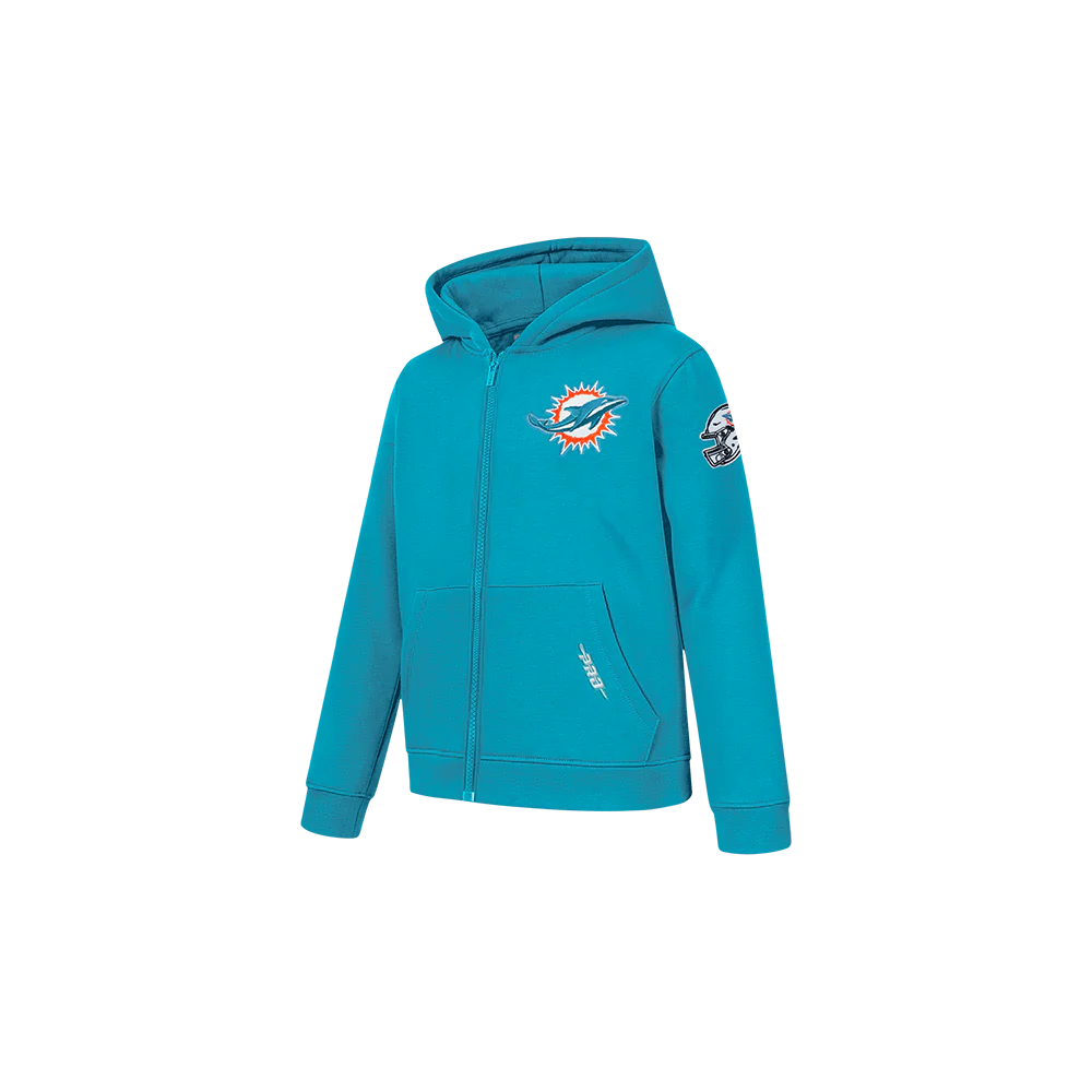 NFL MIAMI DOLPHINS CLASSIC TODDLER BOY'S FLC FZ HOODIE (TEAL) - Image 3