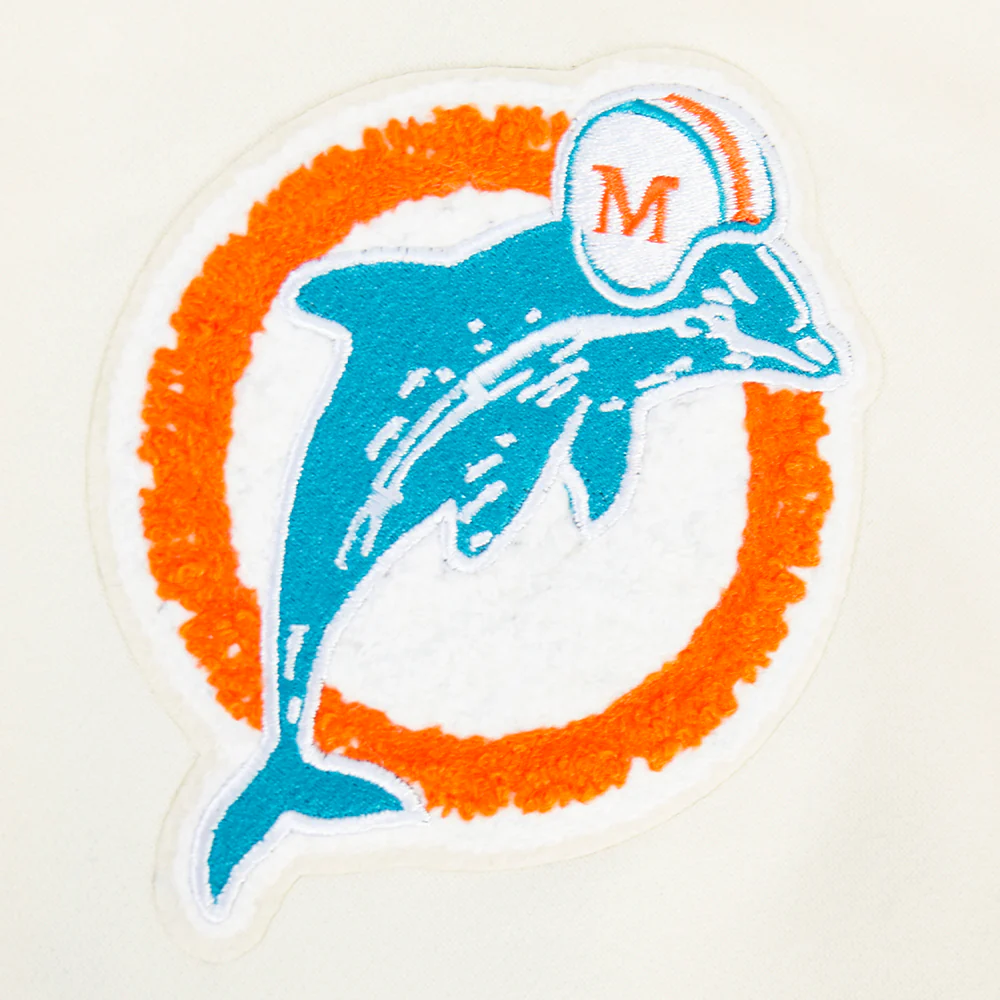 NFL MIAMI DOLPHINS RETRO CLASSIC TODDLER BOY'S RIB FLC PO HOODIE (EGGSHELL/ BLACK) - Image 7