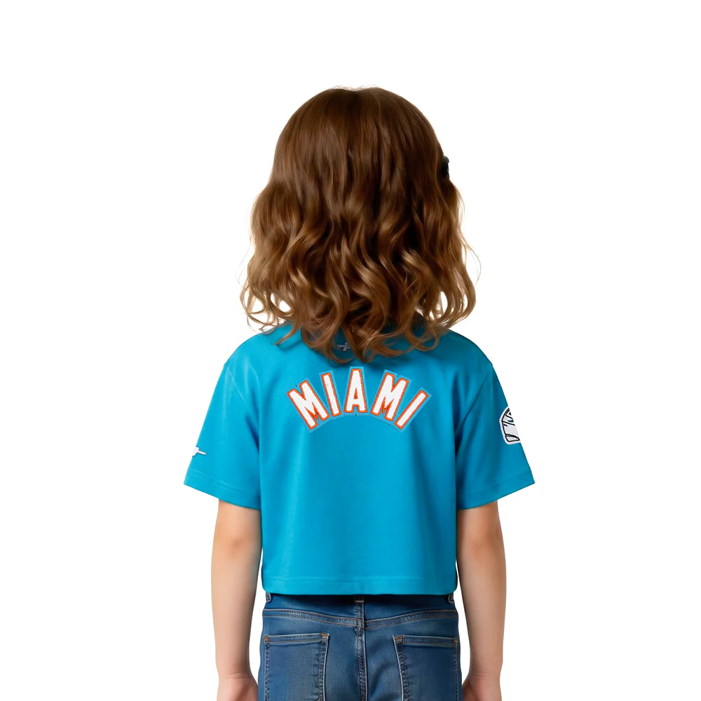 NFL MIAMI DOLPHINS CLASSIC TODDLER GIRL'S SS BOXY TEE (TEAL) - Image 2