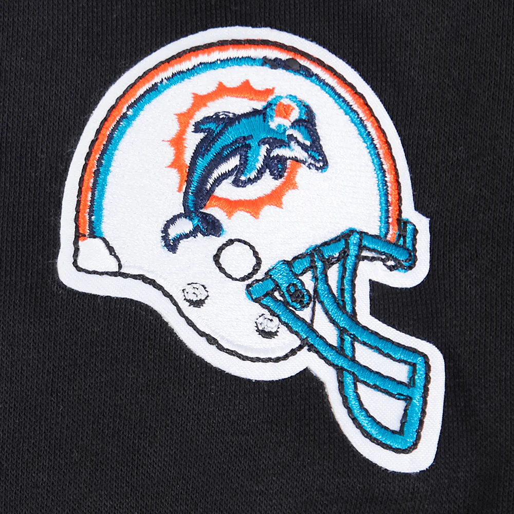 NFL MIAMI DOLPHINS RETRO CLASSIC TODDLER GIRLS RIB FLEECE CREWNECK (BLACK) - Image 10