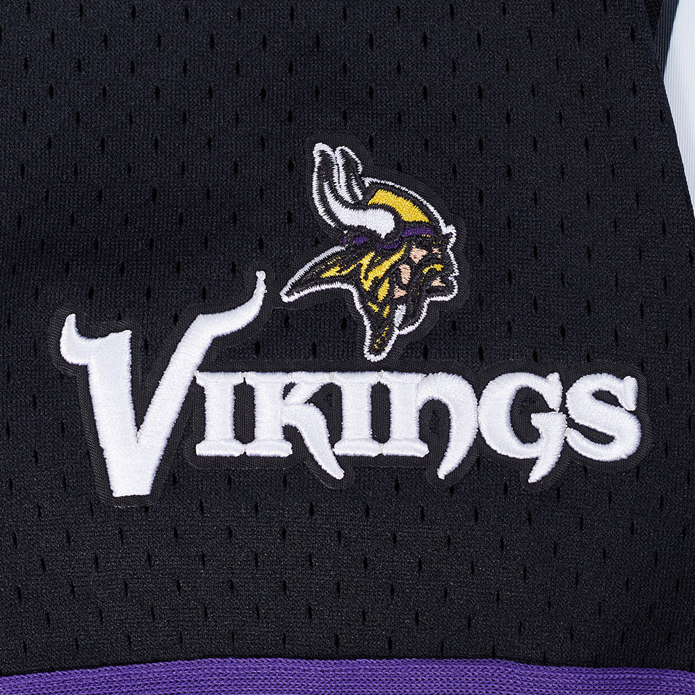NFL MINNESOTA VIKINGS CLASSIC MEN'S MESH BUTTON DOWN JERSEY (BLACK/PURPLE) - Image 8