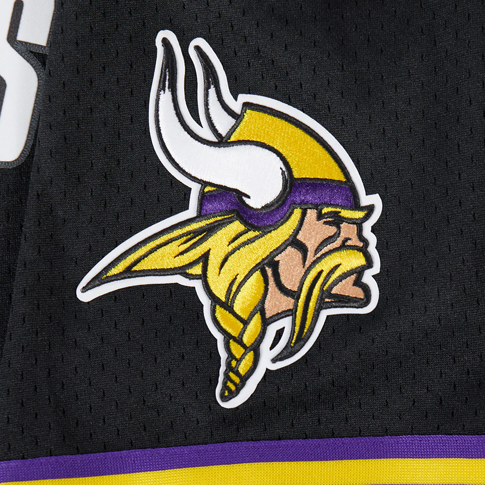 NFL MINNESOTA VIKINGS JUSTIN JEFFERSON #2 MESH BUTTON DOWN SHIRT (BLACK/PURPLE) - Image 8
