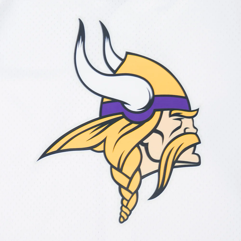 NFL MINNESOTA VIKINGS JUSTIN JEFFERSON #18 CLASSIC MESH PNN MEN'S MESH BUTTON DOWN SHIRT (WHITE/PURPLE) - Image 5