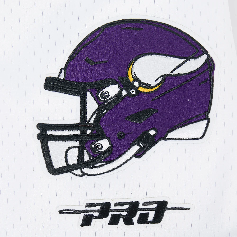NFL MINNESOTA VIKINGS JUSTIN JEFFERSON #18 CLASSIC MESH PNN MEN'S MESH BUTTON DOWN SHIRT (WHITE/PURPLE) - Image 8