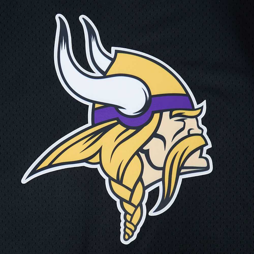 NFL MINNESOTA VIKINGS JJ MCCARTHY #9 CLASSIC MESH PNN MEN'S MESH BUTTON DOWN SHIRT (BLACK/PURPLE) - Image 5