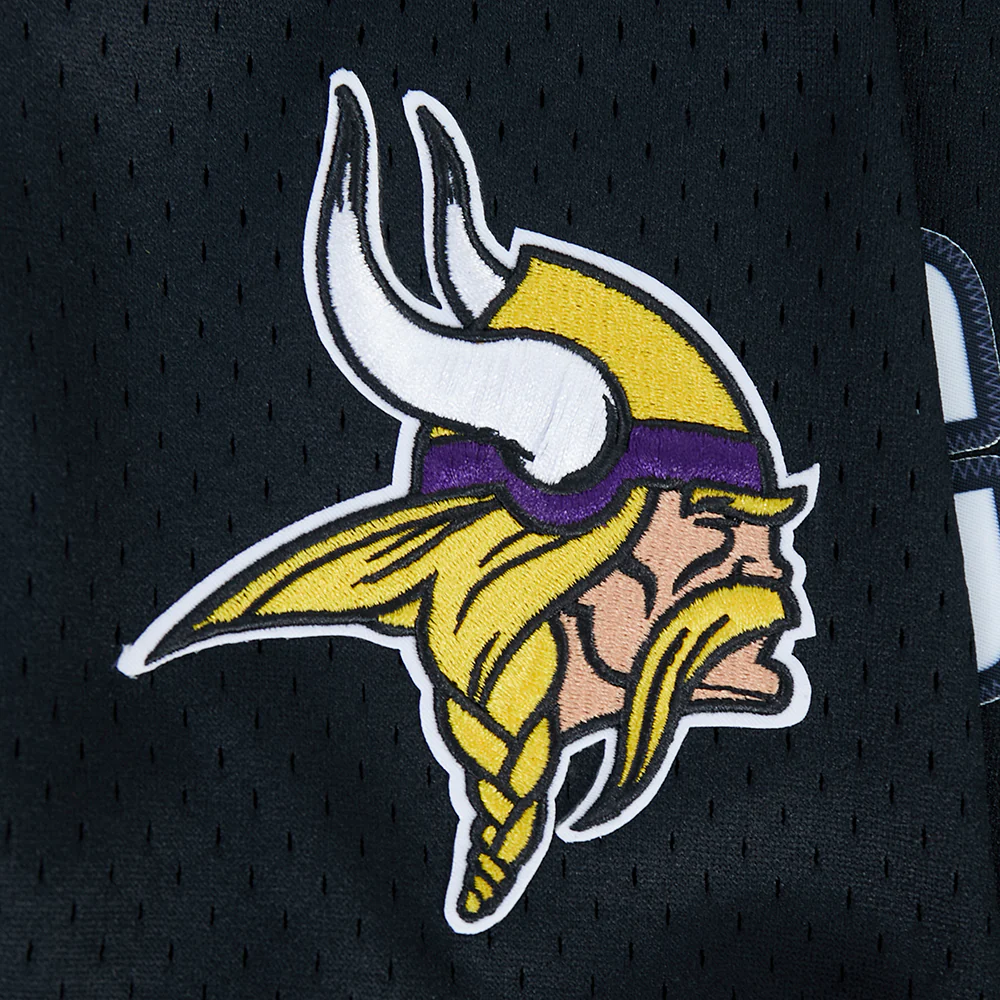 NFL MINNESOTA VIKINGS JJ MCCARTHY #9 CLASSIC MESH PNN MEN'S MESH BUTTON DOWN SHIRT (BLACK/PURPLE) - Image 9