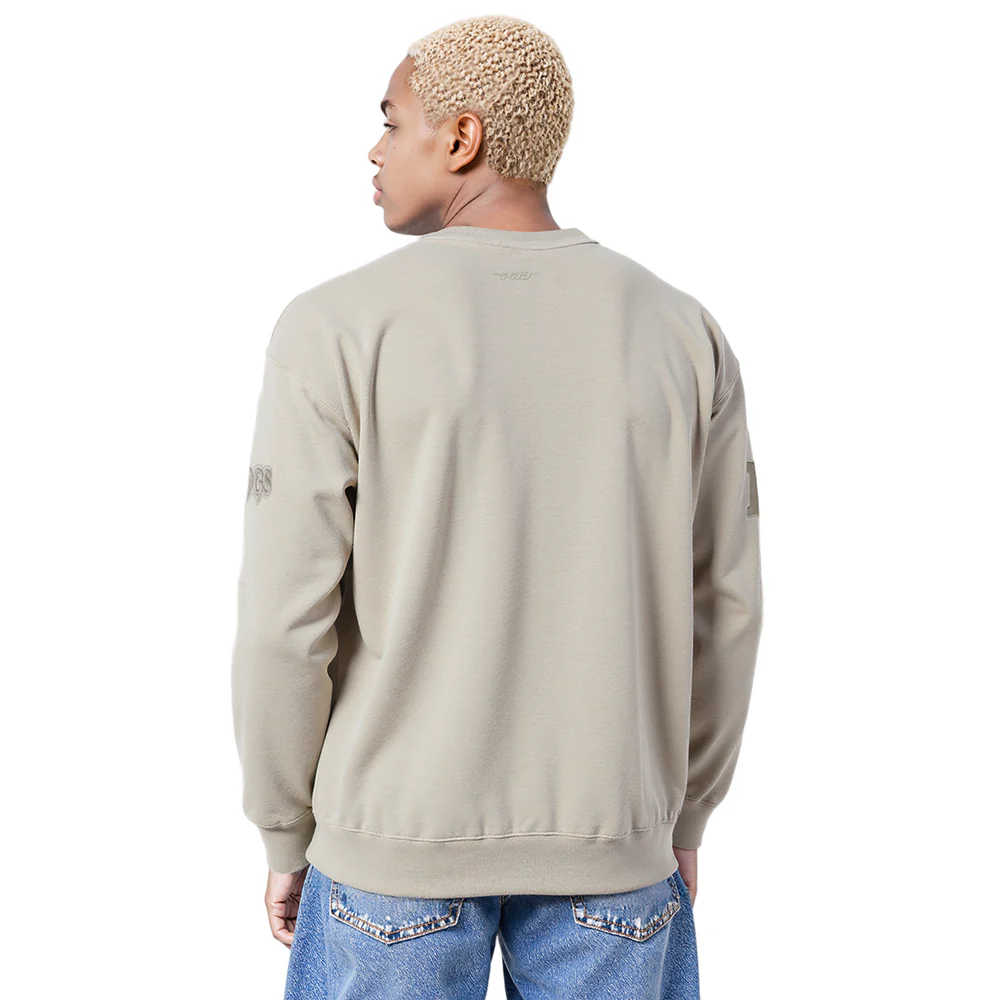 NFL MINNESOTA VIKINGS NEUTRAL MEN'S DROP SHOULDER FLC CREWNECK (TAUPE) - Image 2