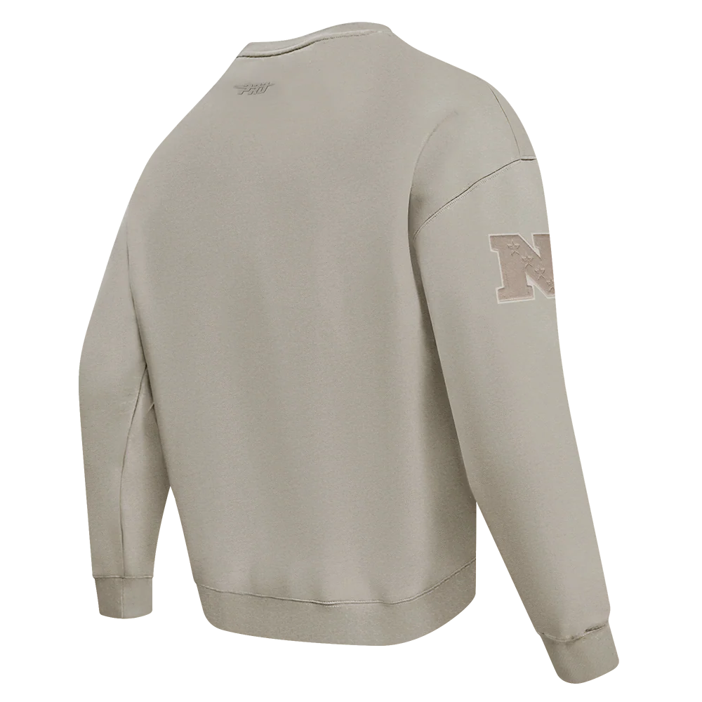 NFL MINNESOTA VIKINGS NEUTRAL MEN'S DROP SHOULDER FLC CREWNECK (TAUPE) - Image 3