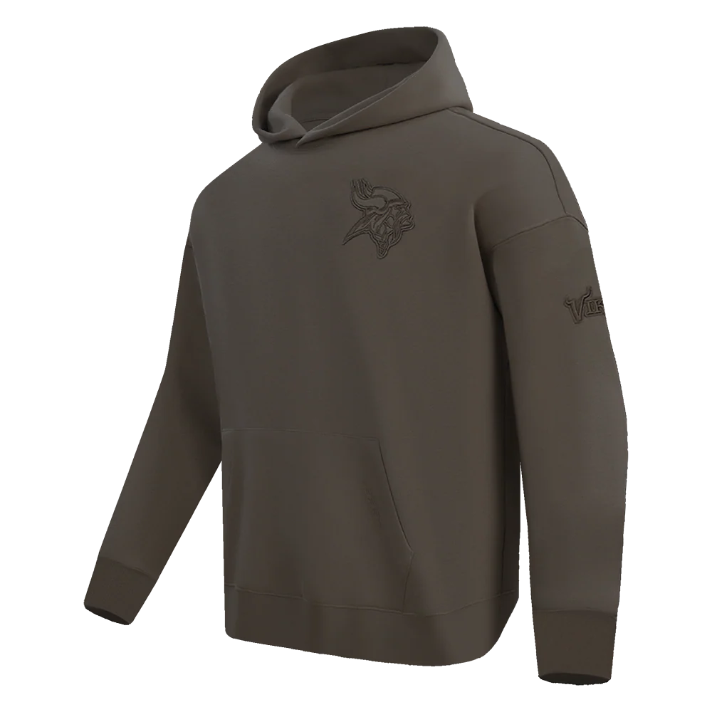 NFL MINNESOTA VIKINGS NEUTRAL MEN'S DROP SHOULDER PULLOVER HOODIE (DARK TAUPE) - Image 2