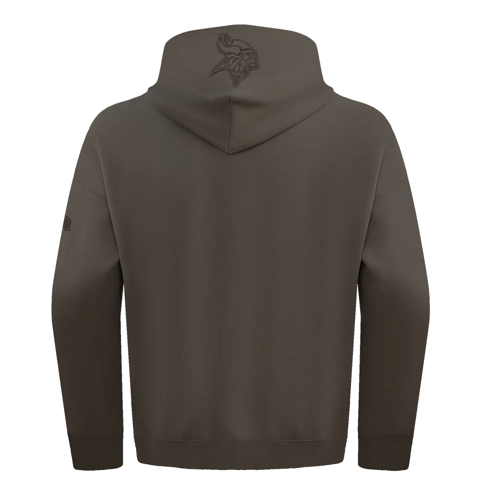 NFL MINNESOTA VIKINGS NEUTRAL MEN'S DROP SHOULDER PULLOVER HOODIE (DARK TAUPE) - Image 3