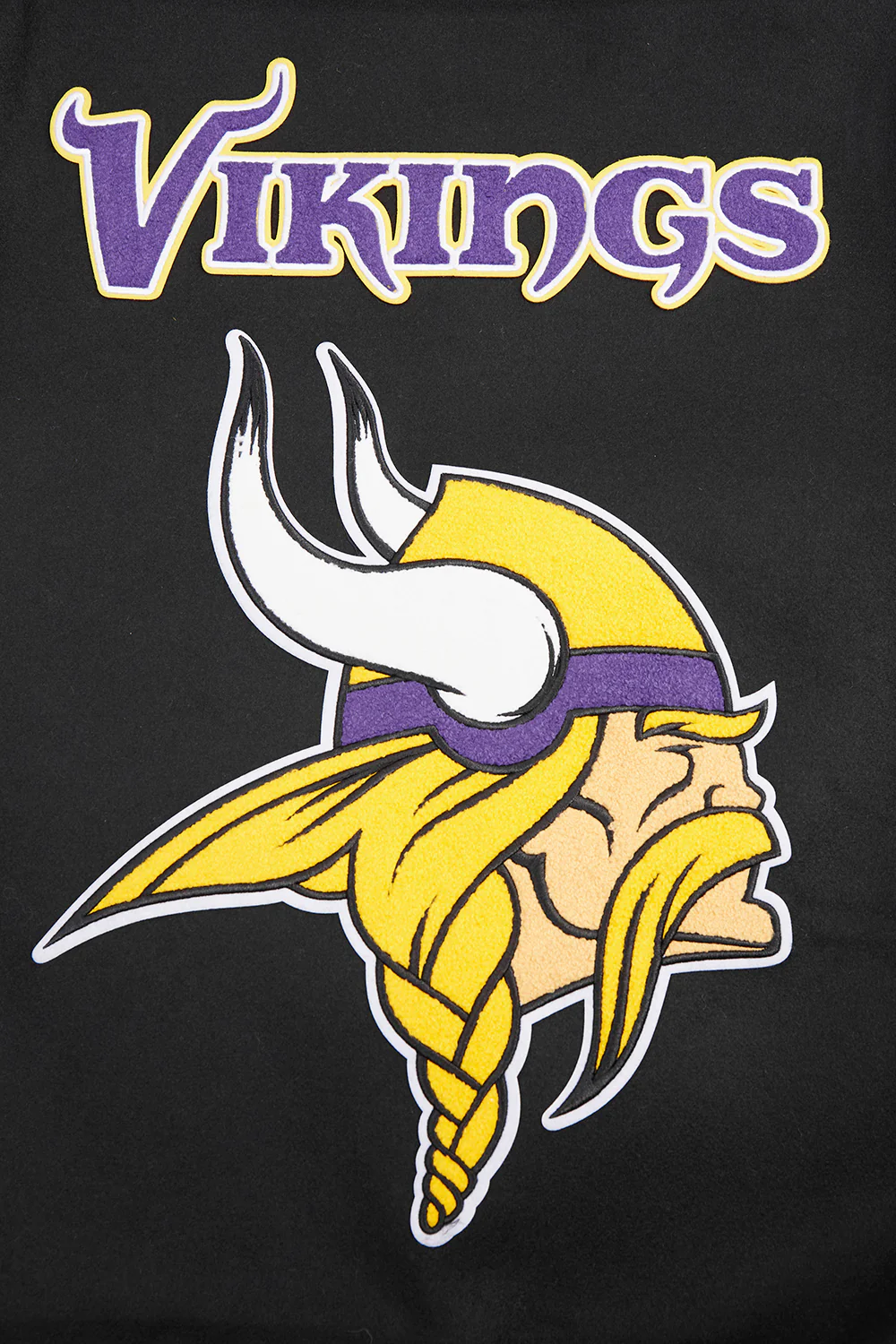 NFL MINNESOTA VIKINGS MASHUP MEN'S RIB WOOL VARSITY JACKET (BLACK/PURPLE) - Image 9