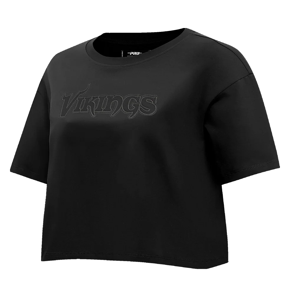 NFL MINNESOTA VIKINGS NEUTRAL WOMEN'S BOXY TEE (BLACK) - Image 2