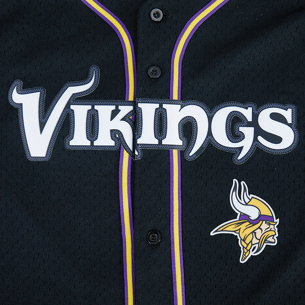NFL MINNESOTA VIKINGS CLASSIC BIG BOY'S MESH BUTTON DOWN SHIRT (BLACK/PURPLE) - Image 8