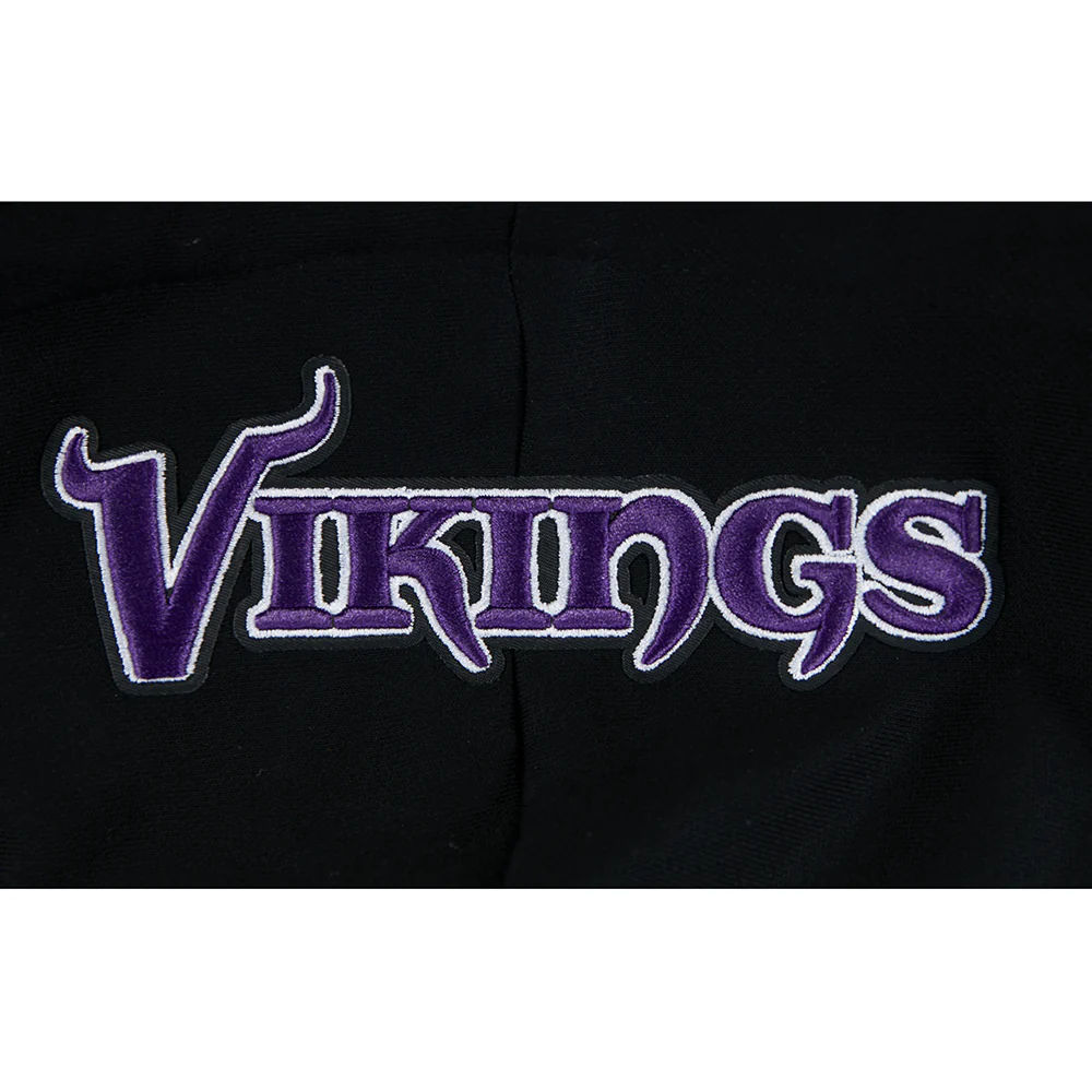NFL MINNESOTA VIKINGS MASHUP WOMEN'S RIB CROPPED PO HOODIE (BLACK/PURPLE) - Image 5