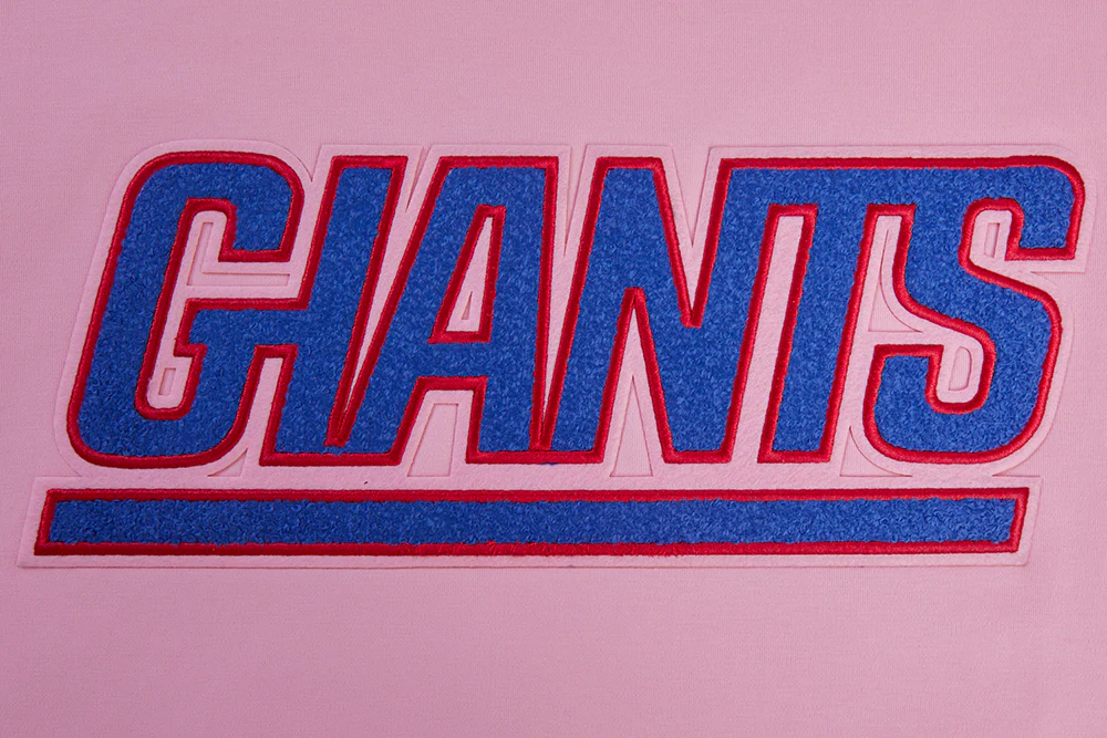 NFL NEW YORK GIANTS CLASSIC CHENILLE DOUBLE KNIT TEE (PINK) - Image 5