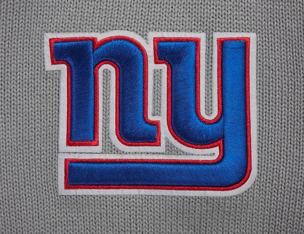 NFL NEW YORK GIANTS KNIT BOX SET SWEATER & BEANIE COMBO (GRAY) - Image 4