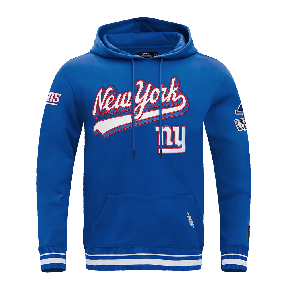 NFL NEW YORK GIANTS SCRIPT TAIL MEN'S RIB FLC PO HOODIE (DODGER BLUE) - Image 3