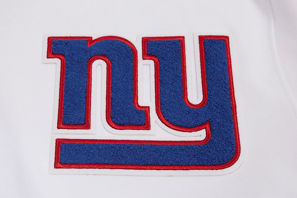 NFL NEW YORK GIANTS CLASSIC CHENILLE MEN'S PULLOVER HOODIE (WHITE) - Image 5