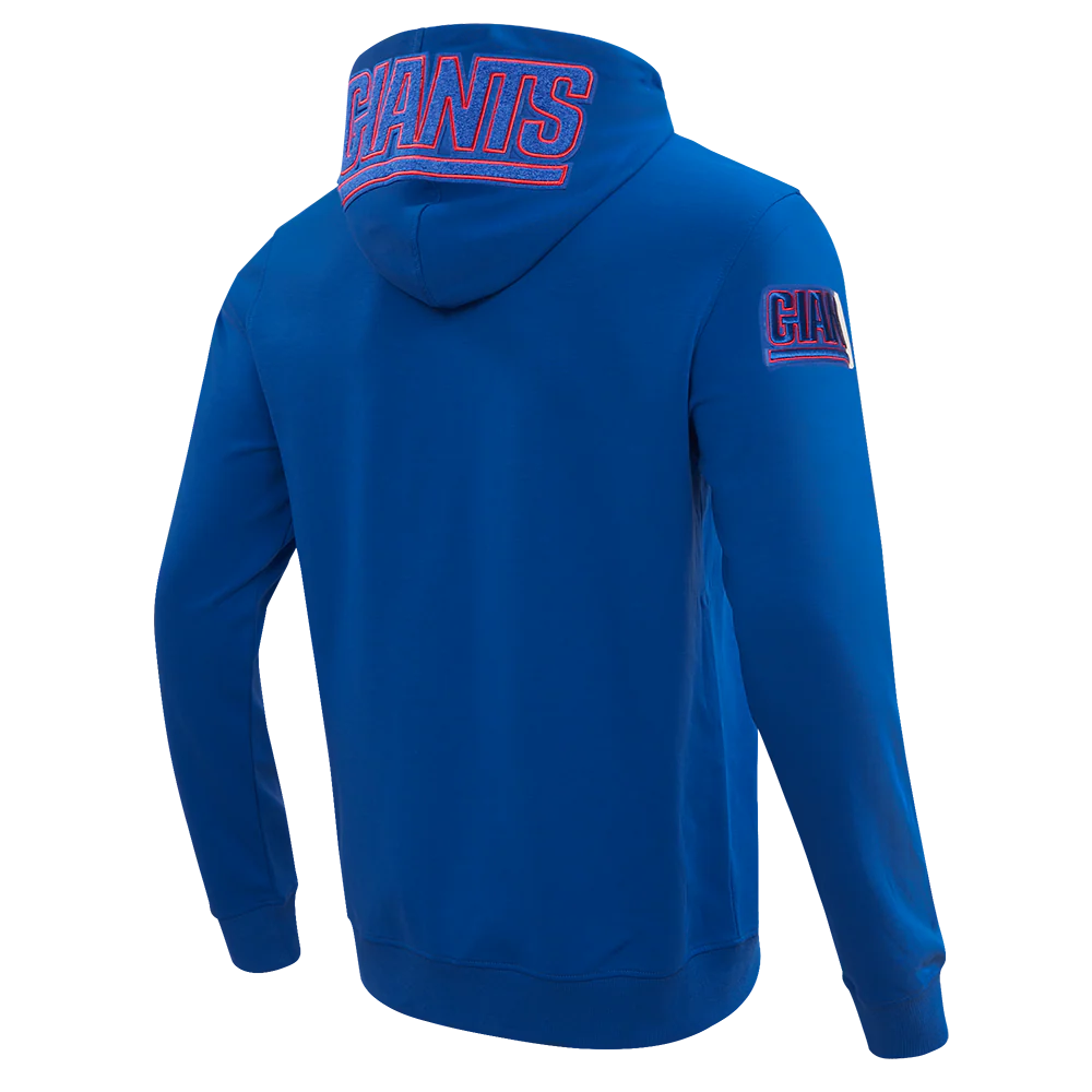 NFL NEW YORK GIANTS CLASSIC CHENILLE MEN'S FULL ZIP HOODIE (DODGER BLUE) - Image 3