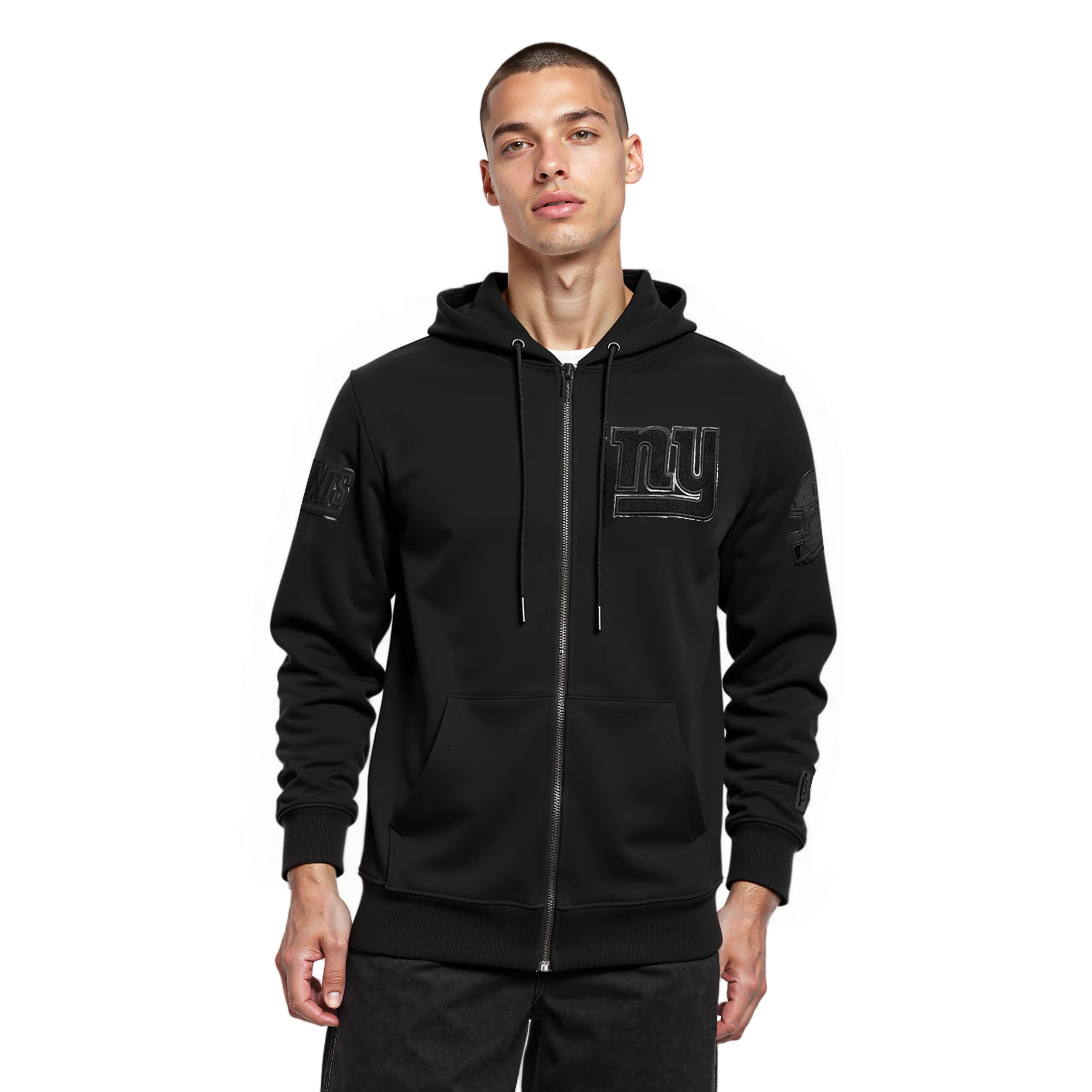 NFL NEW YORK GIANTS TRIPLE BLACK MEN'S DK FZ HOODIE (TRIPLE BLACK) - Image 11