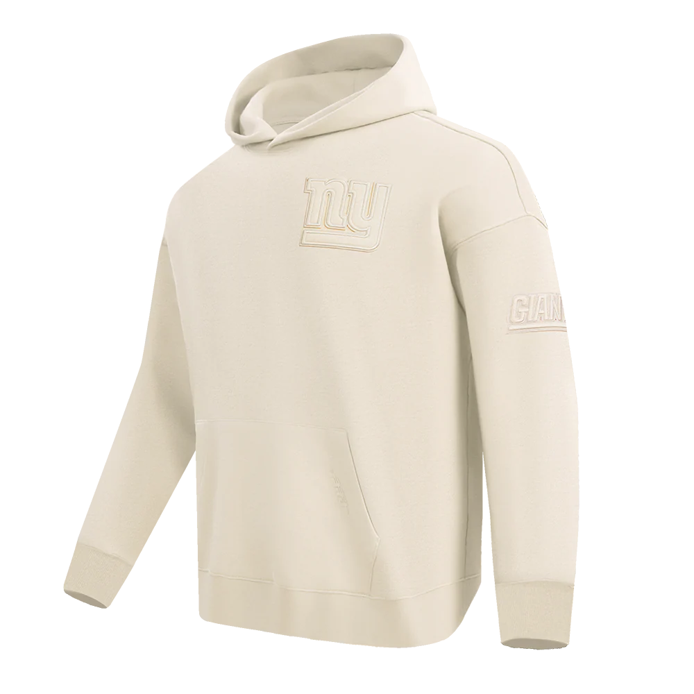 NFL NEW YORK GIANTS NEUTRAL DROP SHOULDER MEN'S PULLOVER HOODIE (EGGSHELL) - Image 2