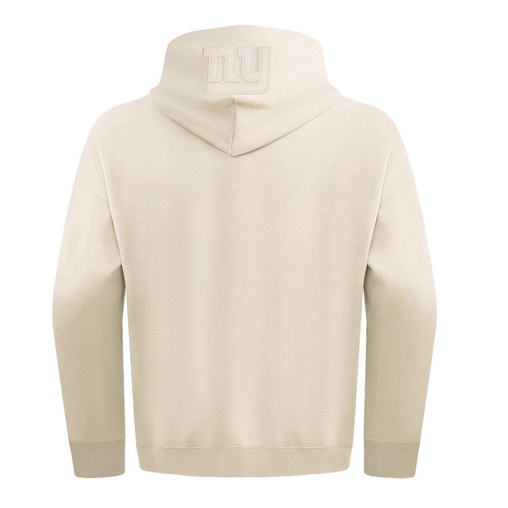 NFL NEW YORK GIANTS NEUTRAL DROP SHOULDER MEN'S PULLOVER HOODIE (EGGSHELL) - Image 3