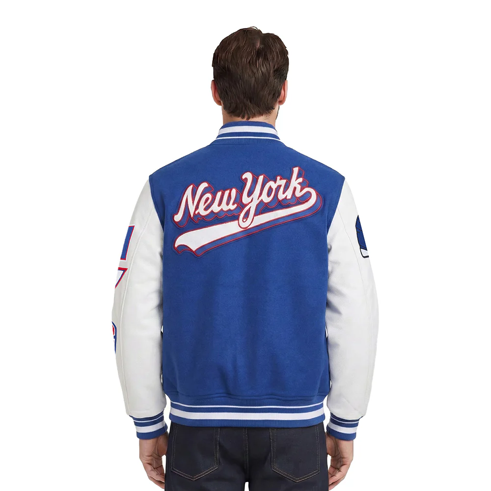NFL NEW YORK GIANTS SCRIPT TAIL MEN'S RIB WOOL VARSITY (DODGER BLUE/WHITE) - Image 2
