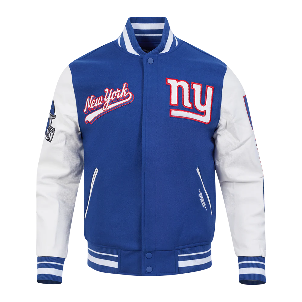 NFL NEW YORK GIANTS SCRIPT TAIL MEN'S RIB WOOL VARSITY (DODGER BLUE/WHITE) - Image 3