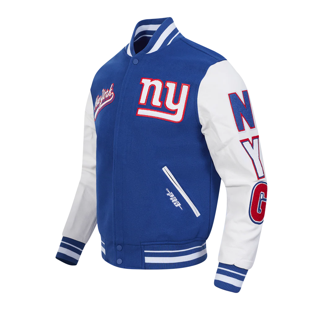 NFL NEW YORK GIANTS SCRIPT TAIL MEN'S RIB WOOL VARSITY (DODGER BLUE/WHITE) - Image 4