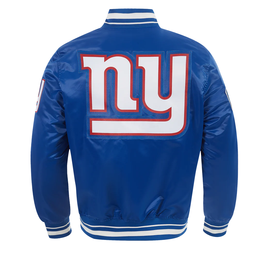 NFL NEW YORK GIANTS SCRIPT TAIL MEN'S SATIN JACKET (DODGER BLUE) - Image 7