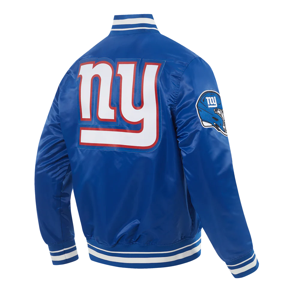 NFL NEW YORK GIANTS SCRIPT TAIL MEN'S SATIN JACKET (DODGER BLUE) - Image 8