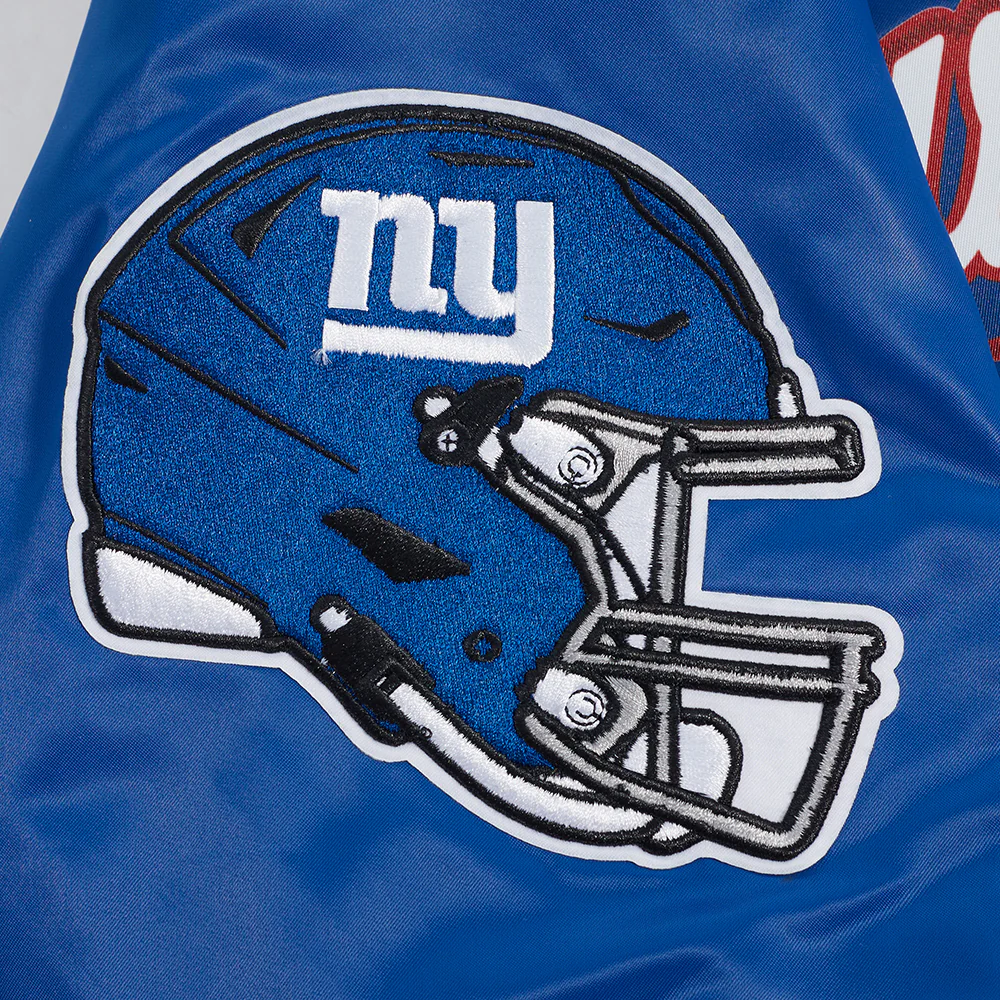 NFL NEW YORK GIANTS SCRIPT TAIL MEN'S SATIN JACKET (DODGER BLUE) - Image 9