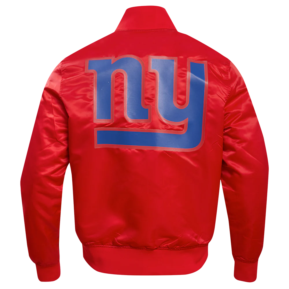 NFL NEW YORK GIANTS BIG LOGO MEN'S SATIN JACKET (RED) - Image 4