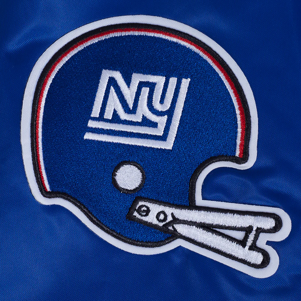 NFL NEW YORK GIANTS RETRO CLASSIC MEN'S RIB SATIN JACKET (DODGER BLUE) - Image 8