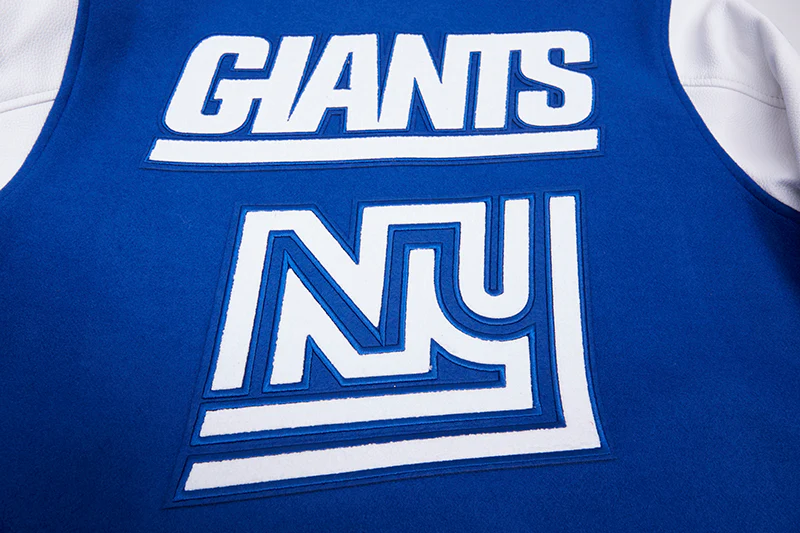 NFL NEW YORK GIANTS RETRO CLASSIC MEN'S RIB WOOL VARSITY JACKET (DODGER BLUE) - Image 6