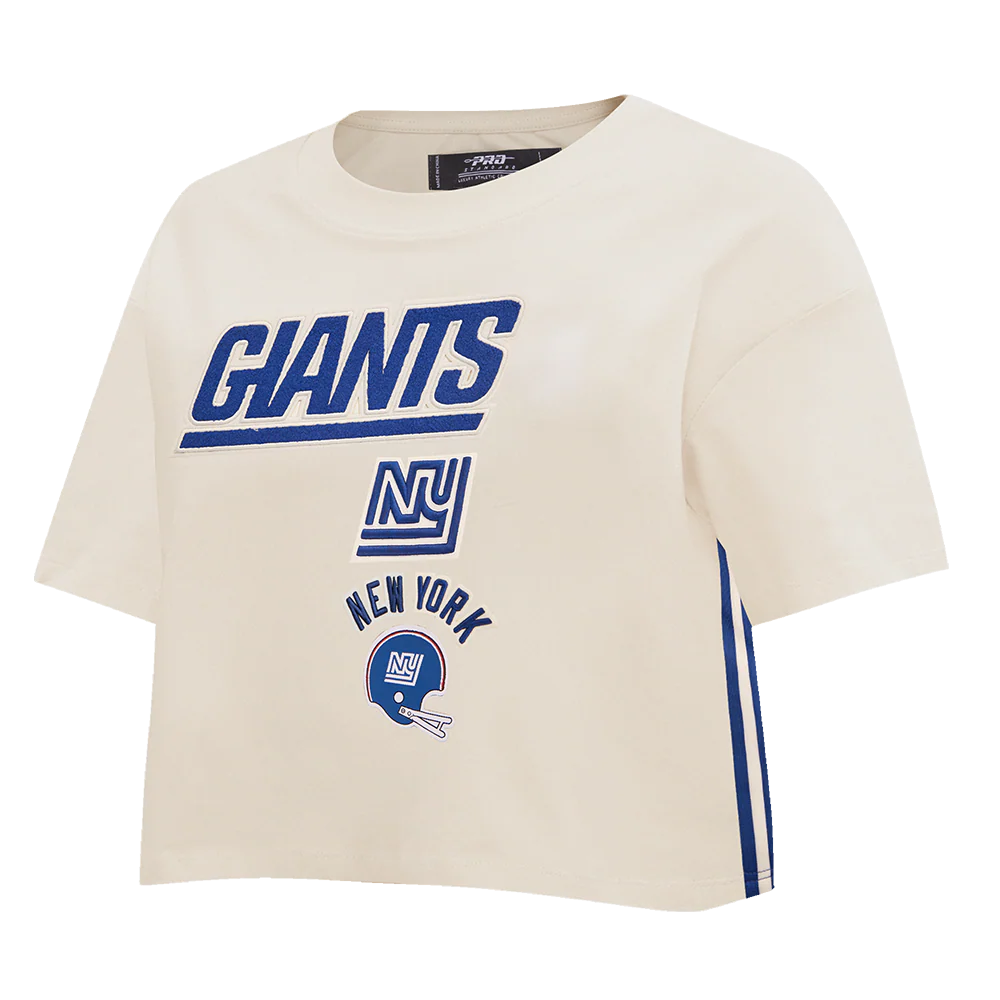 NFL NEW YORK GIANTS RETRO CLASSIC WOMEN'S BOXY TEE (EGGSHELL) - Image 2