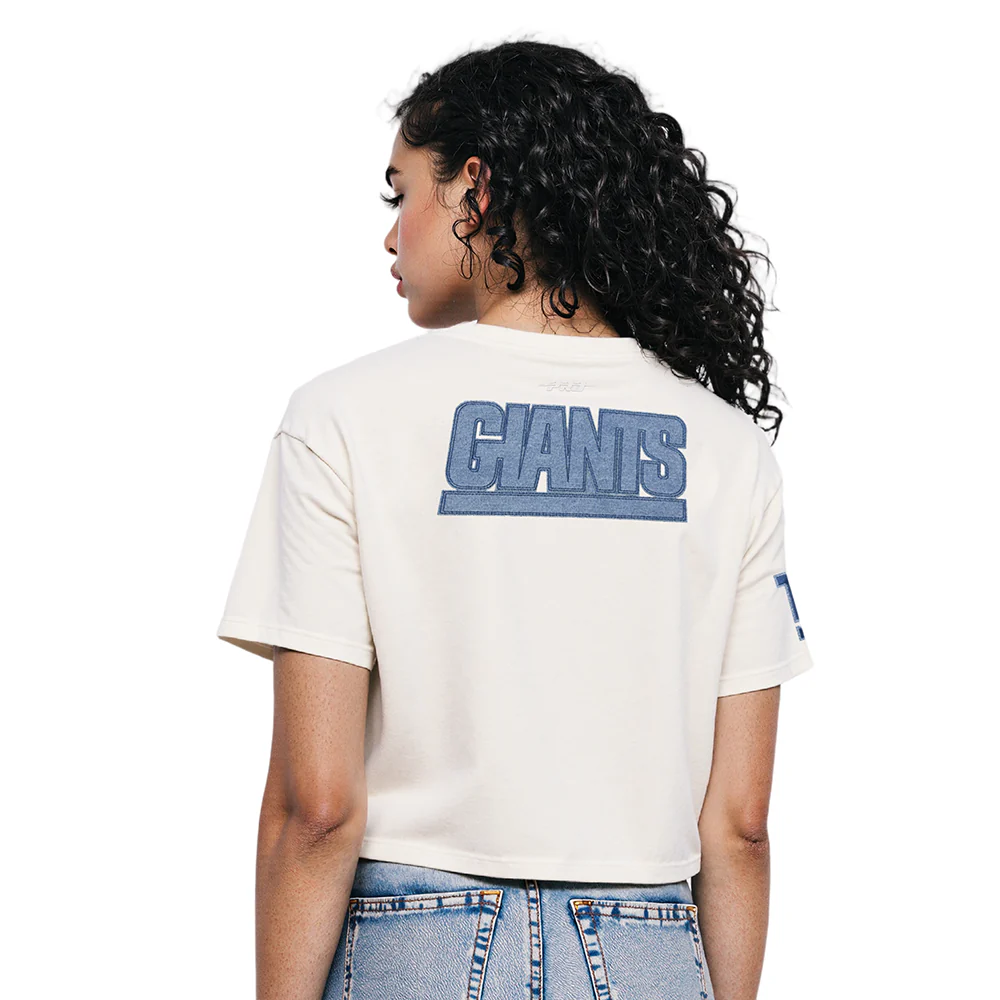 NFL NEW YORK GIANTS VARSITY BLUES WOMEN'S SJ BOXY TEE (LINEN) - Image 2