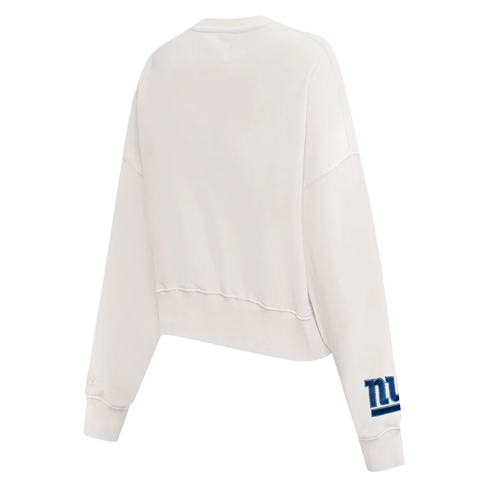NFL NEW YORK GIANTS VARSITY BLUES WOMEN'S FLC CREWNECK (LINEN) - Image 4