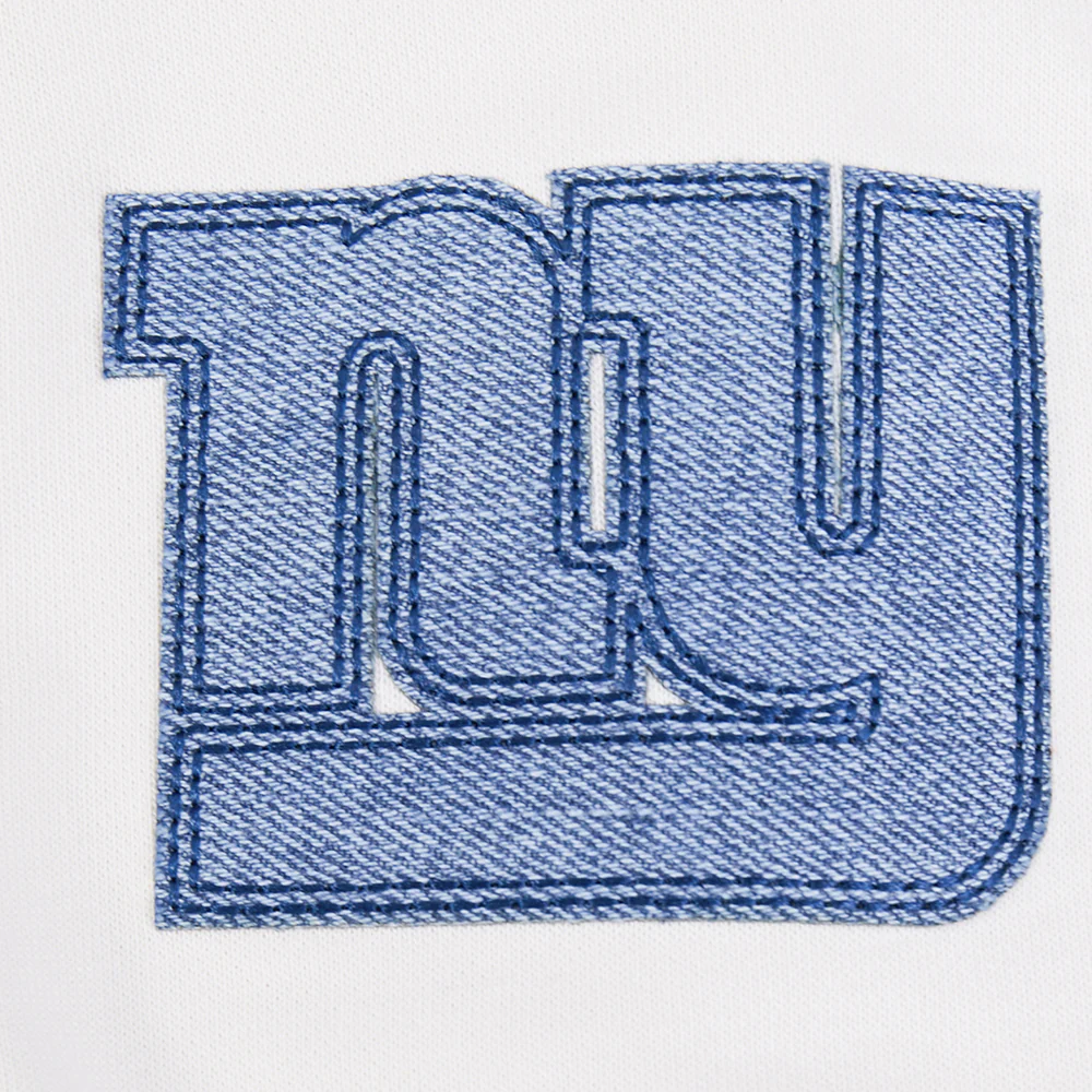 NFL NEW YORK GIANTS VARSITY BLUES WOMEN'S FLC CREWNECK (LINEN) - Image 5