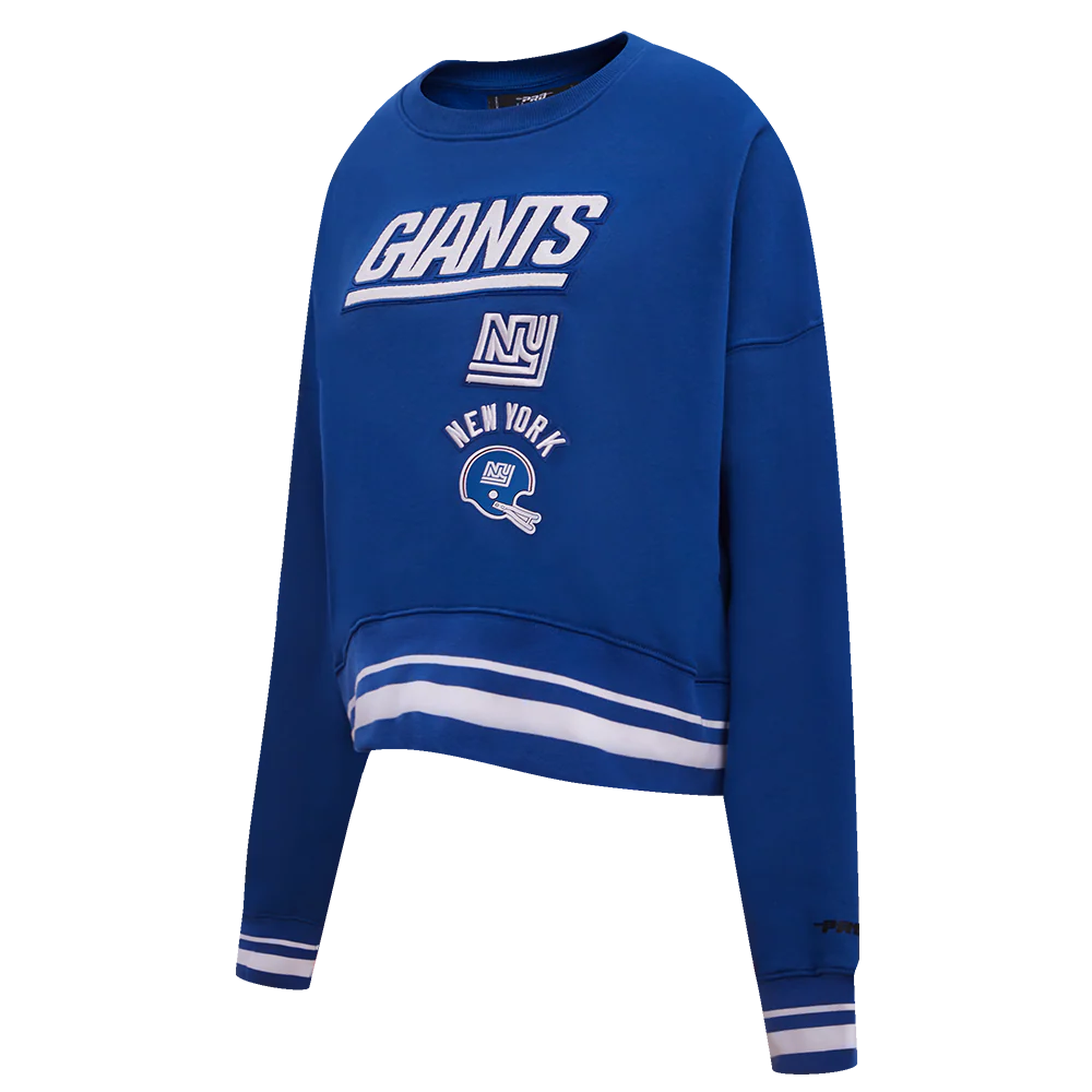 NFL NEW YORK GIANTS RETRO CLASSIC WOMEN'S RIB CREWNECK (DODGER BLUE) - Image 2