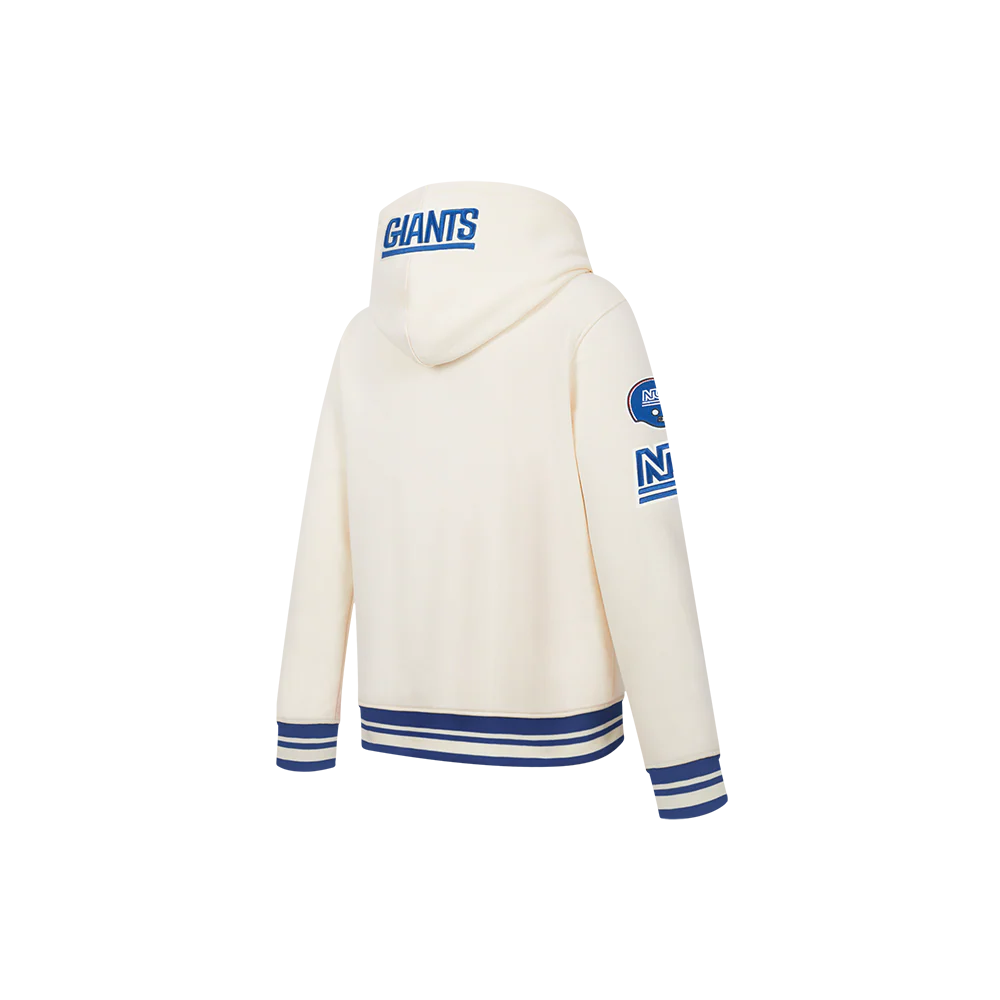 NFL NEW YORK GIANTS RETRO CLASSIC LITTLE BOY'S RIB FLC PO HOODIE (EGGSHELL/DODGER BLUE) - Image 4