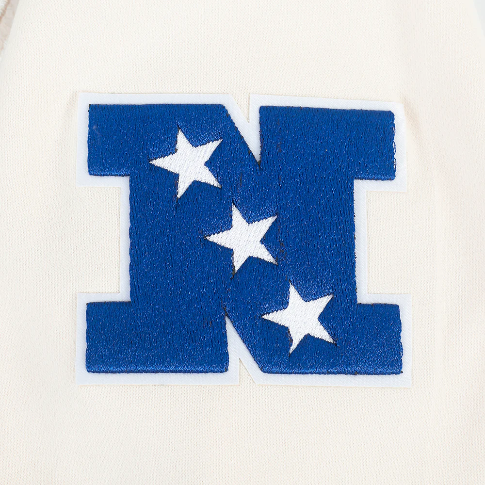 NFL NEW YORK GIANTS RETRO CLASSIC LITTLE BOY'S RIB FLC PO HOODIE (EGGSHELL/DODGER BLUE) - Image 7