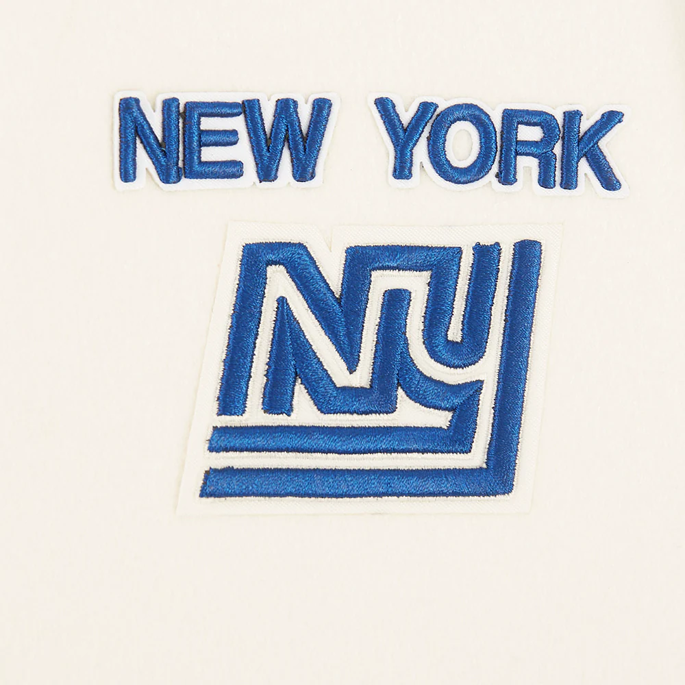 NFL NEW YORK GIANTS RETRO CLASSIC LITTLE BOY'S RIB WOOL VARSITY JACKET (EGGSHELL/DODGER BLUE) - Image 5