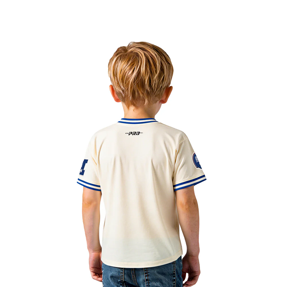 NFL NEW YORK GIANTS RETRO CLASSIC TODDLER BOY'S SS STRIPED RIB TEE (EGGSHELL/DODGER BLUE) - Image 2
