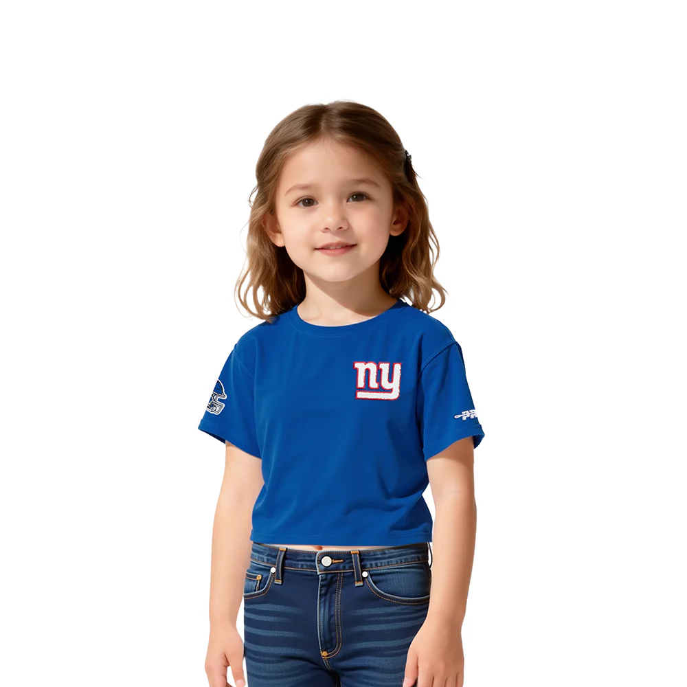 NFL NEW YORK GIANTS CLASSIC TODDLER GIRLS SHORT SLEEVE BOXY TEE (DODGER BLUE)