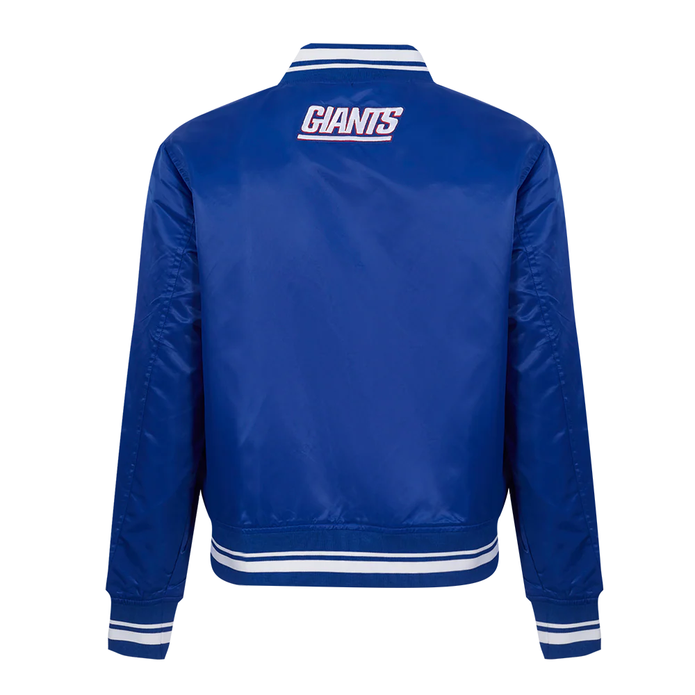 NFL NEW YORK GIANTS SCRIPT TAIL WOMEN'S SATIN JACKET (DODGER BLUE) - Image 3