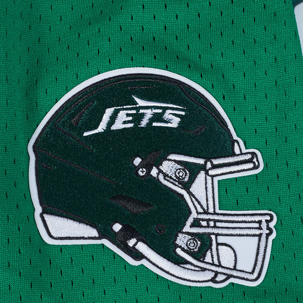 NFL NEW YORK JETS SCRIPT TAIL MEN'S MESH BUTTON DOWN SHIRT (KELLY GREEN) - Image 15